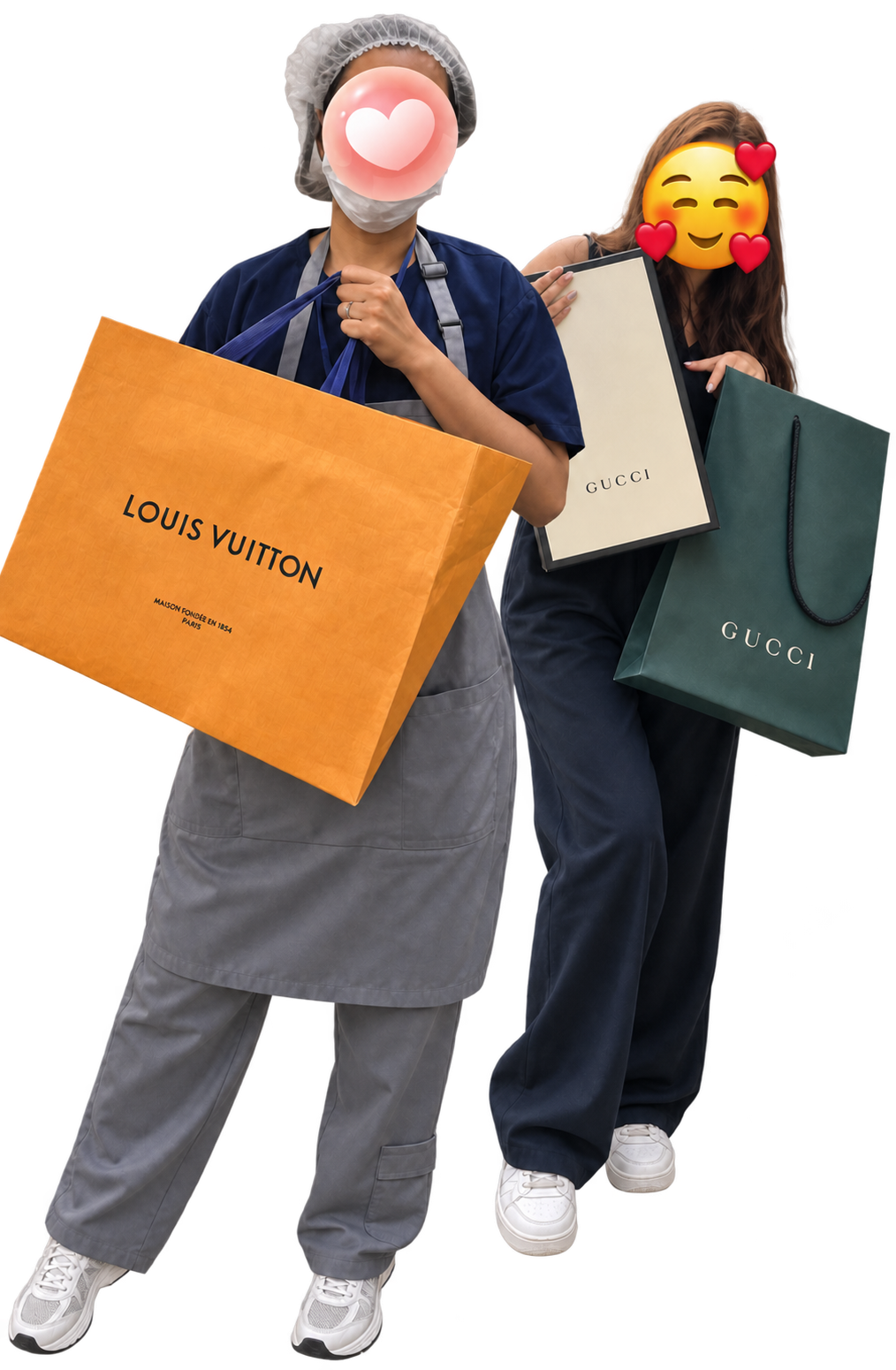 ลูกค้าจริงของ Bring Me Brandname พร้อมถุงสินค้า Louis Vuitton และ Gucci